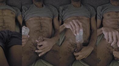 Watch me stroke my huge black cock while getting off with my favorite toys