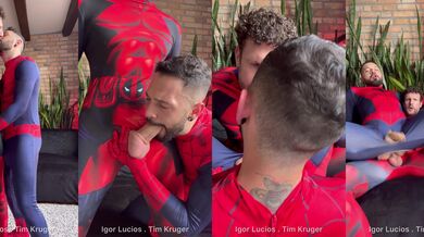 Watch Deadpool dominate Spider-Man with his massive Brazilian cock and bareback anal skills in this hot cosplay clip!