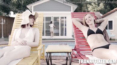 Petite Trannies Shiri Allwood & Ella Hollywood Get Pounded by Christy Love's Masseuse