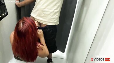 Exclusive service from a prostitute: POV voyeur service in a fitting room