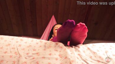 Watch this hot babe tease her feet in pantyhose and nylons in this hot POV video