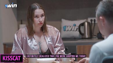 Step son Touches Step mom's Tits in Shared Bed and She Fucks Him Cowgirl the Next Day