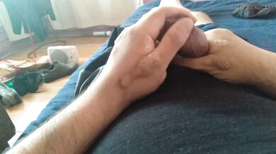 Masturbating monster cock with a strong desire to fuck