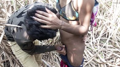 Indian Shemale - Two truck drivers and Shemale Pooja went to the Early this morning, sugarcane field Hard Fucking.