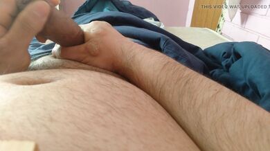 Pulling back the foreskin of my very hard penis