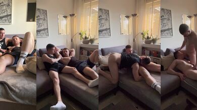 Blowjob and facial cumshot with straight friend