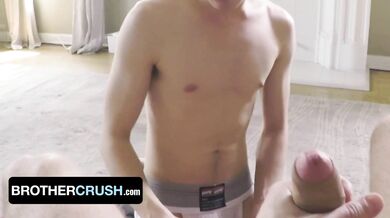 Hot stud releases the tension after soccer practise and cums on his stepbro's asshole