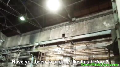 Pulled eurobabe gagging strangers cock