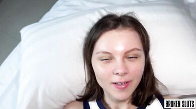 My Sexy Neighbor is Going Crazy. Her Tiny Pussy Can Barely Fit That Cock